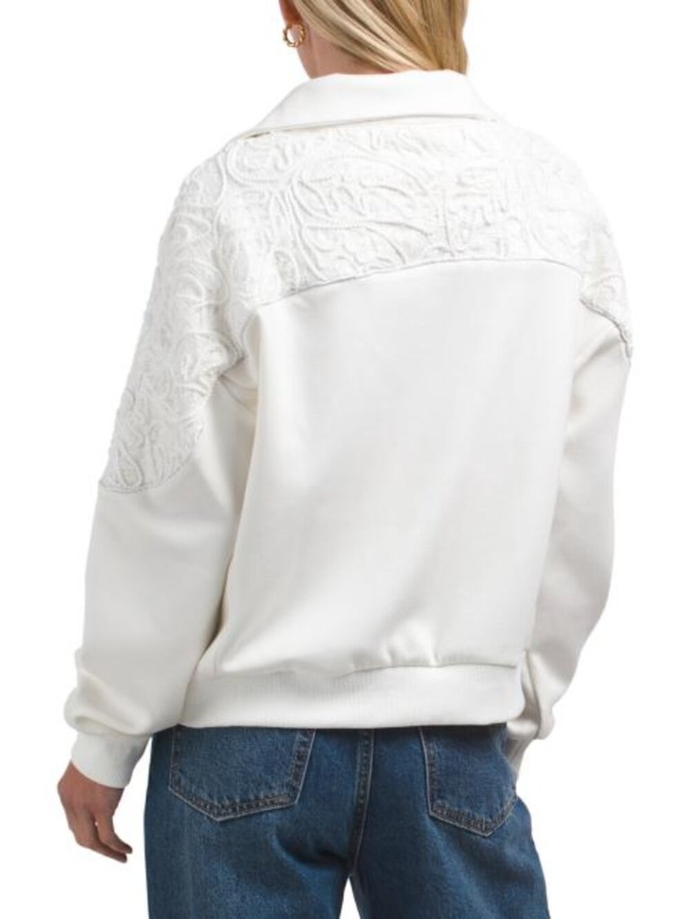 NANCY YANG Quarter Zip Jacket With Shoulder Detailing - Picture 2 of 4